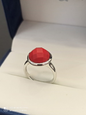 Ασημένιο μονοπέτρο 925 με λουστρέ φινίρισμα, Νο 17 - 57mm περιφέρεια