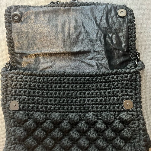 Knitted handmade shoulder bag gray new
