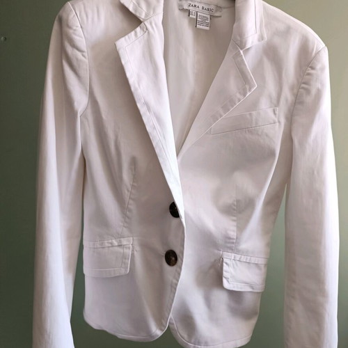 Zara white women's blazer used, fitted, size S