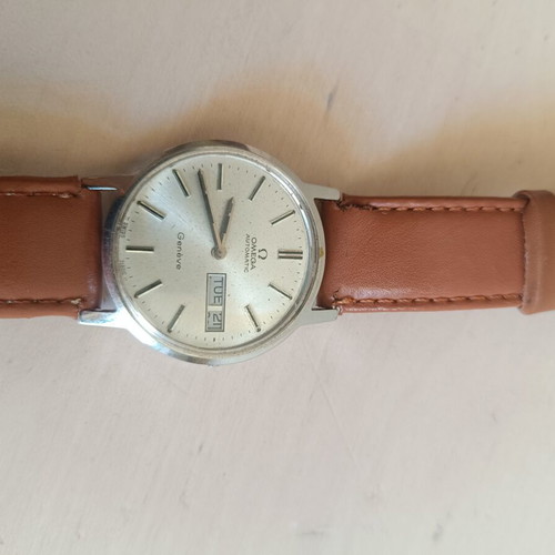 Vintage Omega wristwatch used, gray, men's
