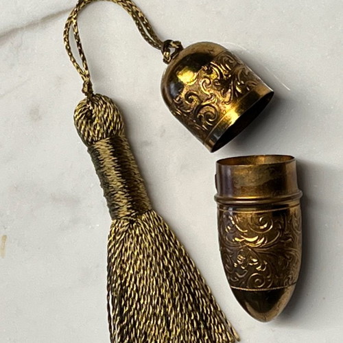 Needle Case used, gold-plated Austrian 1900-1930