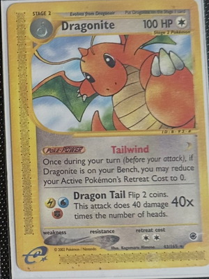 Pokemon Dragonite 43/165 Expedition Rare Vintage English Card like new