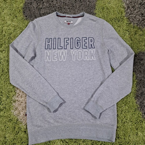Tommy Hilfiger men's cotton sweatshirt size M like new, gray and blue