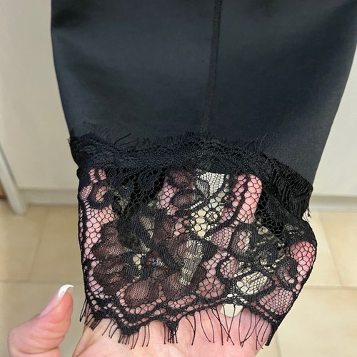 Midi black tight dress with lace used, size XS-S