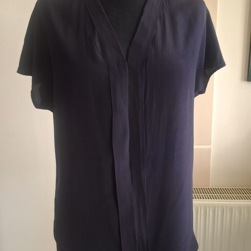 Falconeri silk blouse like new, navy blue, hidden buttons