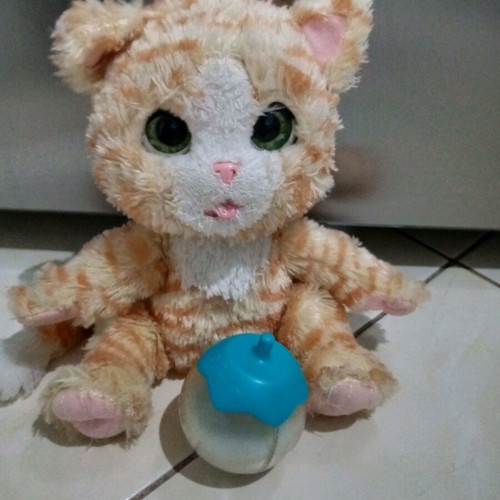 Fur Real kitten pet with sounds and bottle like new