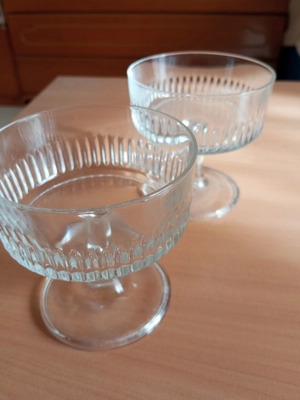 Drink glasses 1970s, set of 2, height 9cm, new
