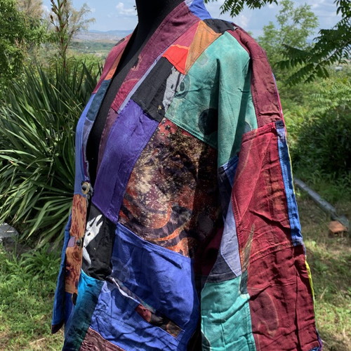 Vintage patchwork poncho new, handmade 90s bohemian style