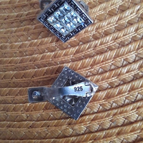 Silver 925 earrings with zircons like new