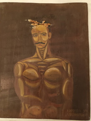 Painting by Dimitra Kanellopoulou used on wood