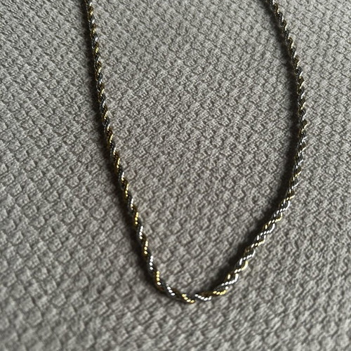 Long necklace silver and gold combination like new