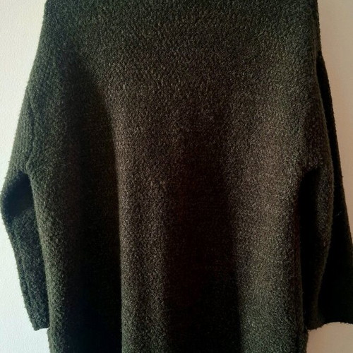 Oversized wool blend cardigan used, dark green