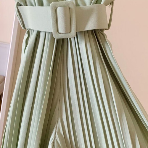 Πλισέ φόρμα jumpsuit καινούργια μέντας one size
