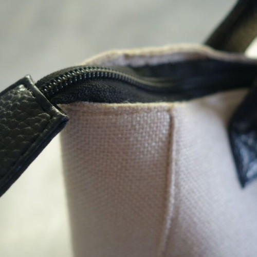 Fabric bag like new, handheld, black and beige