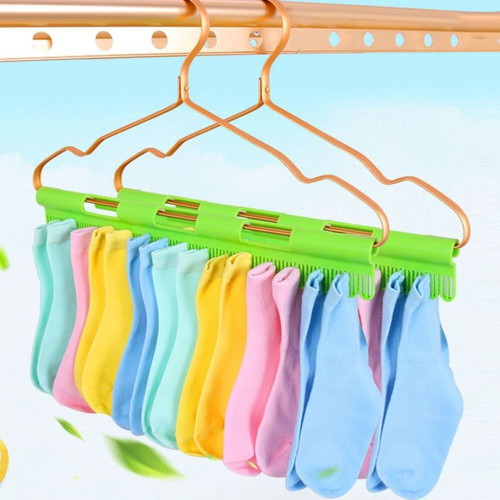 Plastic underwear clip hanger 40cm set of 2 green new