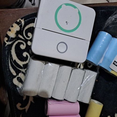 Portable Thermal Printer Bluetooth like new with extra paper rolls and stickers