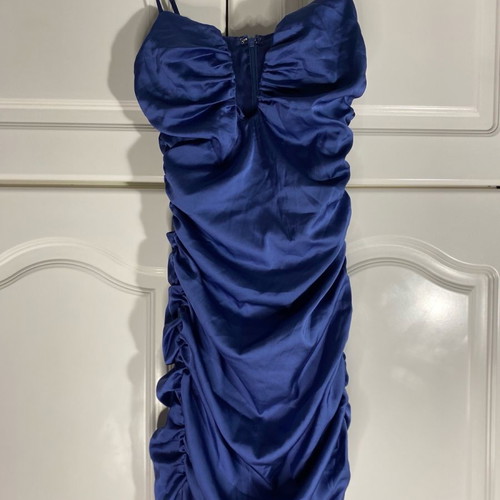 Dress with ruching used, blue, size S