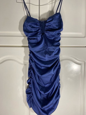 Dress with ruching used, blue, size S