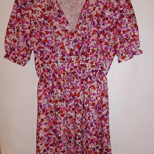 Floral dress, pink multicolor