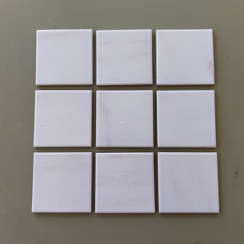 Ceramic tiles 10x10 cm, light grey with brown shadows, 100+ pcs
