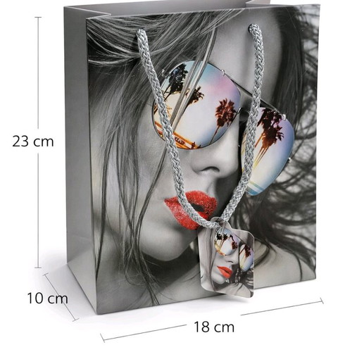 Luxury paper bags new, pack of 12 pieces 18x23x10 cm