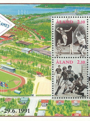 Rare collectible card of 4 stamps from Sweden 1991 new