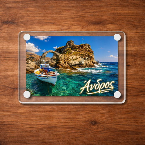 Acrylic fridge magnet 6x9cm – Andros, Greek Summer collection