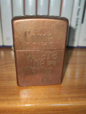 Zippo Marlboro lighter used, copper, functional