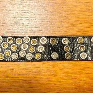Saddler women's leather belt, black, vintage texture
