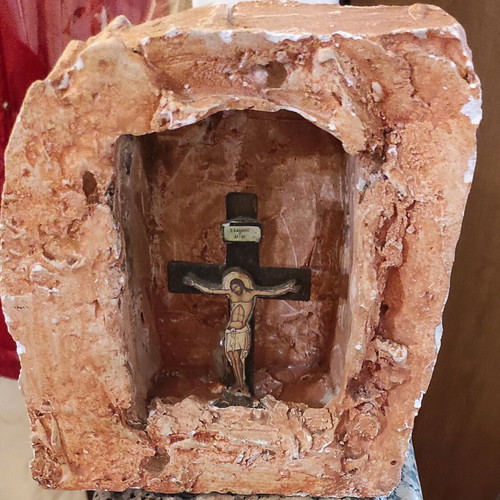 Religious decoration The Crucified used, stone material