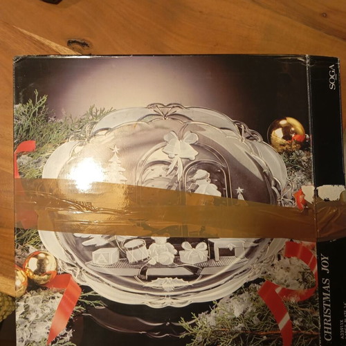 Soga Christmas platter unused with embossed designs