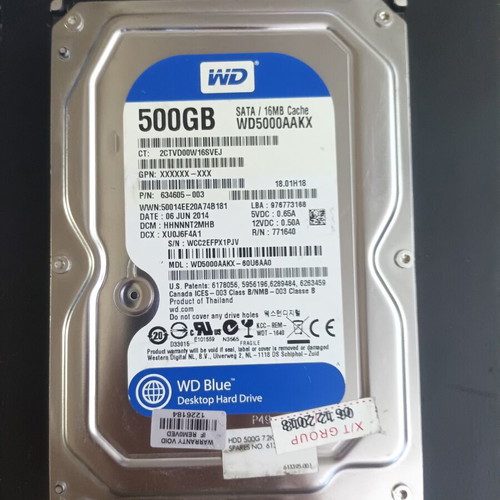 Western Digital Blue 500GB hard drive like new