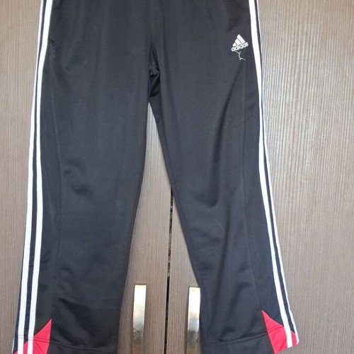 Adidas tracksuit pants used, black and white, age 13-14