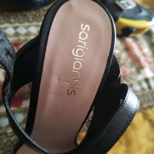 Black sandal like new, 11 cm heel, Greek brand, size 37
