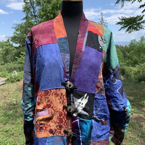Vintage patchwork poncho new, handmade 90s bohemian style
