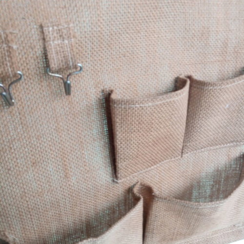 Wall hanging linen pouch like new for keys and letters 30x40 cm