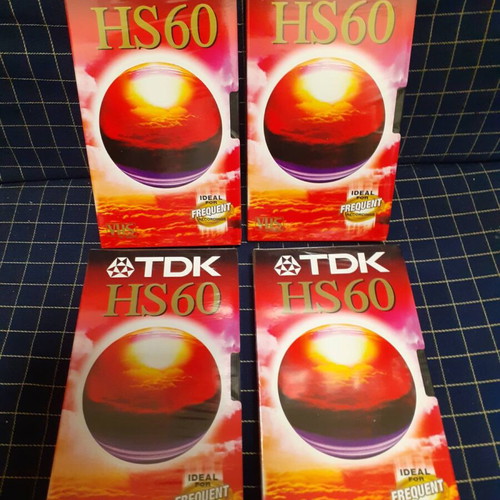 TDK HS60 video cassettes new, pack of 4