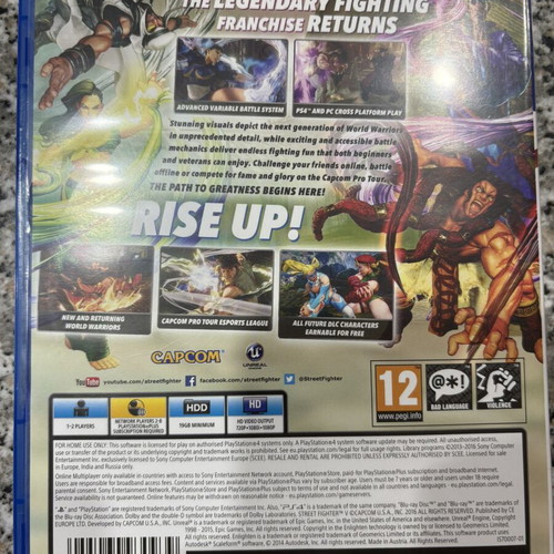 Street Fighter V PS4 game like new