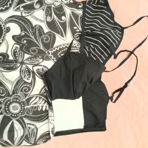 Summer dress used, size S, black and white