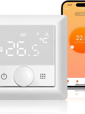Смарт WiFi термостат 16A за електрическо подово отопление като ново, KETOTEK