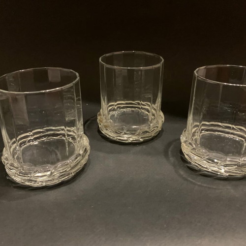 Set of 3 crystal whiskey glasses like new