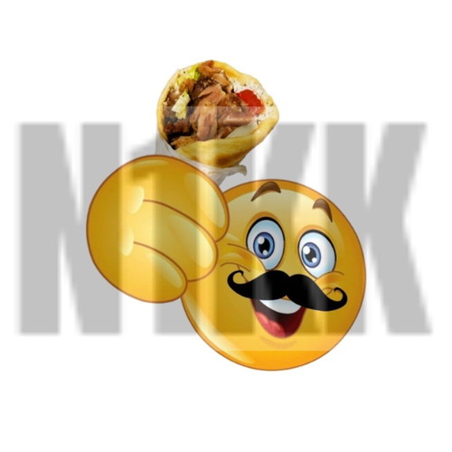 T-shirt with Greek emoji holding pita with gyro made to order, black