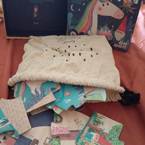 Happy Birthday Unicorn floor puzzle set like new