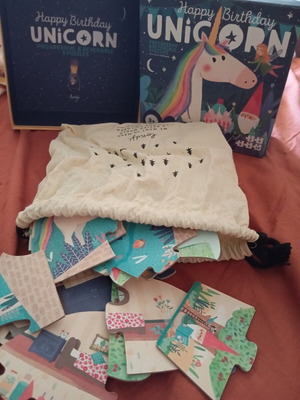 Happy Birthday Unicorn floor puzzle set like new