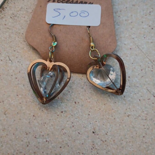Handmade earrings new, gold-colored