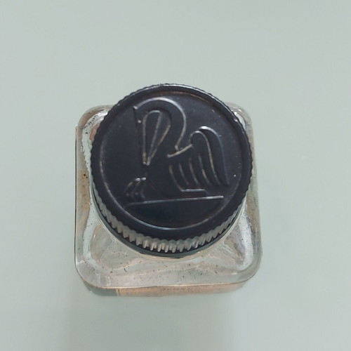 Pelikan ink bottle used, antique 1920-30, rare collectible