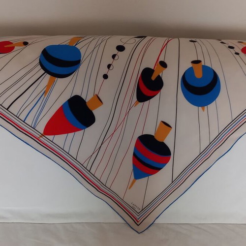 Silk scarf Lanvin Paris like new, multicolored 78x75 cm