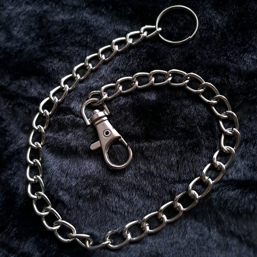 Metal chain 35cm like new, silver with clip and ring