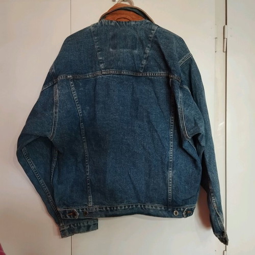 Vintage denim jacket Timberland "Rugged" with leather collar like new