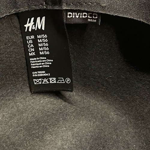 H&M hat black 100% wool like new, size M